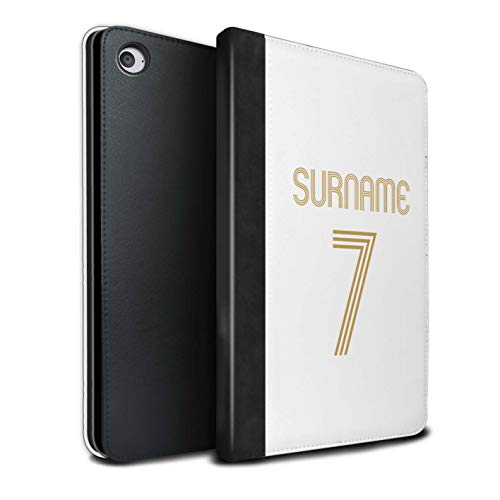 eSwish Personalizado Kit Camiseta Club Fútbol Euro Personalizar Funda PU Cuero para el Apple iPad Mini 4 / Oro Blanco...