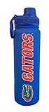 Campus Colors NCAA Stainless Steel Water Bottle - Twist on cap - 24 oz - Carry Clip - Keeps Your Drinks Hot or Cold for Hours (Florida Gators - Royal)