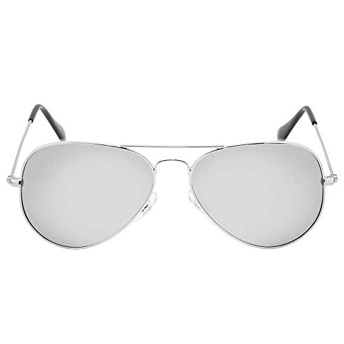 Rhode Island Novelty Aviator Sunglasses Mirror Lenses with Silver Frame One Pair2