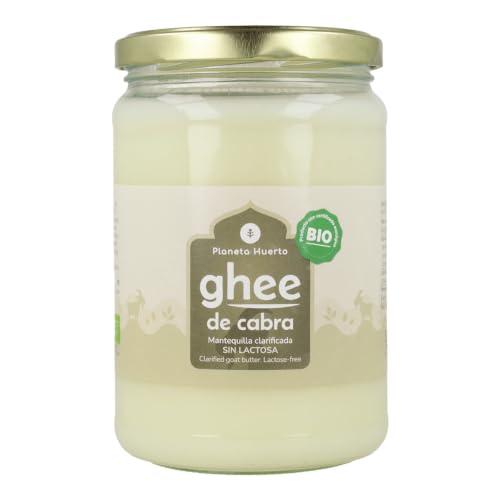 PLANETA HUERTO | Ghee mantequilla clarificada de cabra ECO Planeta Huerto 500 g - Ideal para Paleo y Keto - Sin gluten, Sin lactosa