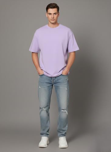 Image of Besick Oversized Plain Cotton Drop Shoulder Baggy fit Tshirt for Men
