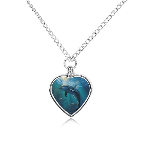 Pendentif urne pour animaux dauphin : surmontez le deuil en gardant vos souvenirs tout contre vous