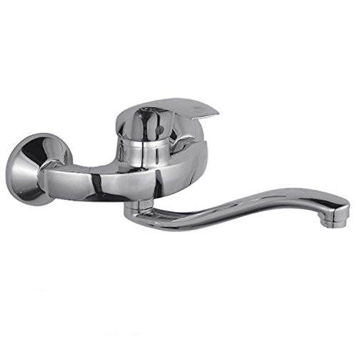 Montada En La Pared Grifo De La Cocina En La Pared De La Cocina Grifo Del Fregadero De Agua Caliente Y Fría Monomando De Galvanoplastia Con Difusor Rotativo
