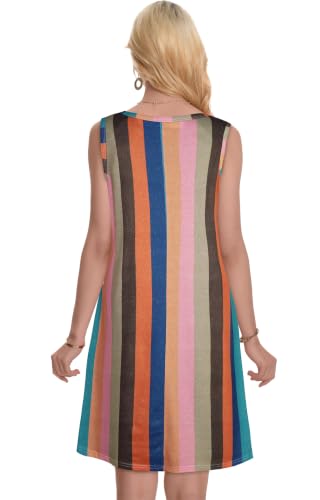 Image of Summer Dresses for Women Beach Boho Sleeveless Vintage Floral Flowy Pocket Tshirt Tank Sundresses 2026