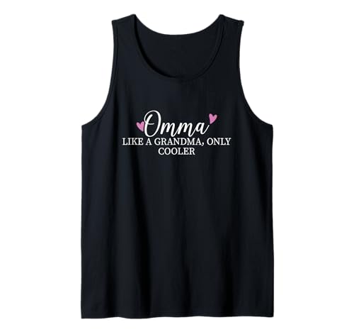 Omma Like A Grandma Only Cooler Heart Mother's Day Omma graphic tee for Mom, Mother, Women, Omma, Grandmother, Great Grandma, birthday, Christmas, Thanksgiving, happy occasions. Perfect apparel to wear at proud family picnic, gatherings or outdoor party