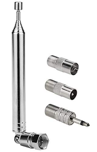 FM Antenna, Ancable 75 Ohm Indoor FM Telescopic Radio Antenna F Type Male Plug Connector with Adapter for Bose Onkyo Yamaha Pioneer Marantz Indoor Bluetooth Home Stereo Receiver
