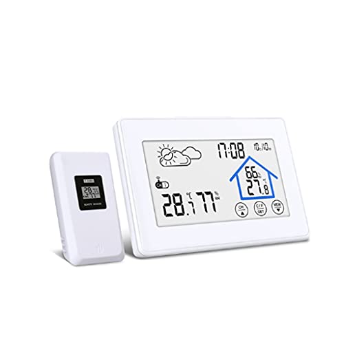 ZSLKDL Alarm Clock Digital Watch Sensor Temperature Humidity Forecast Snooze Table Clocks DCF Weather Station Home Decor