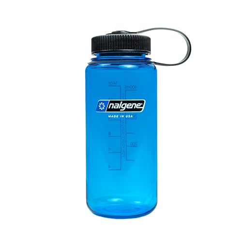 Nalgene 16 oz Wide Mouth Water Bottle BPA-Free, Durable & Leak Proof, Lightweight Travel Bottle, Fits in Cupholders, Slate Blue by Nalgene - Used condition - CA$9.66