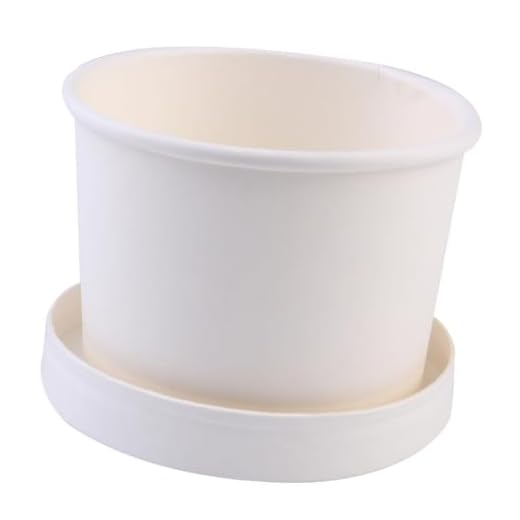 BUGUUYO 25 Conjuntos Caixa sorvete papel kraft branco recipientes armazenamento sorvete copos iogurte com tampa sorvete Porta sorvete encaixotado sopa