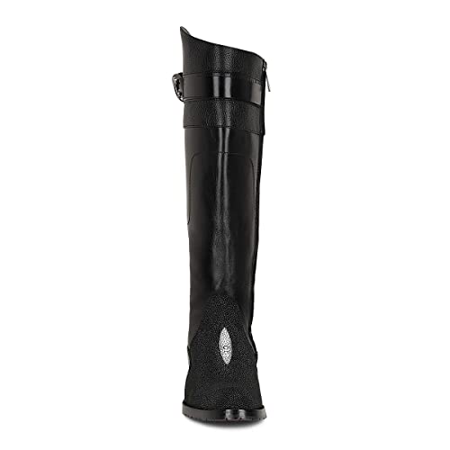 Franco Cuadra Women's Tall Riding Boot In Genuine Stingray Leather Black #TOP2
