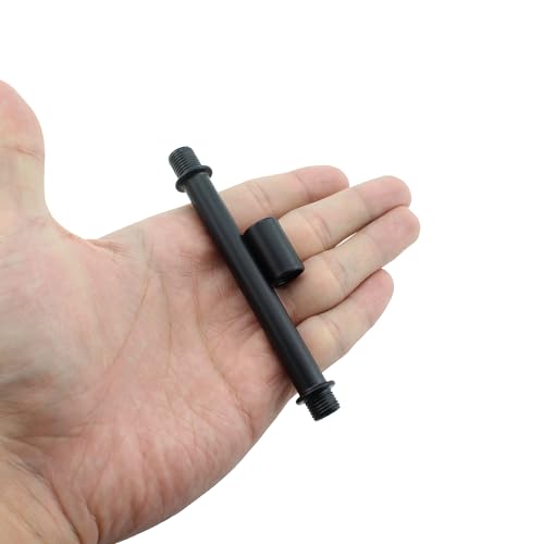 Image of RLECS 6 Sets 100MM /3.94Inch Lamp Part Straight Pipe Pole Kit with Connector Black M10 Double Ended Threaded Extension Pole Suitable for Ceiling and Floor Lamp and Pendant Lamp