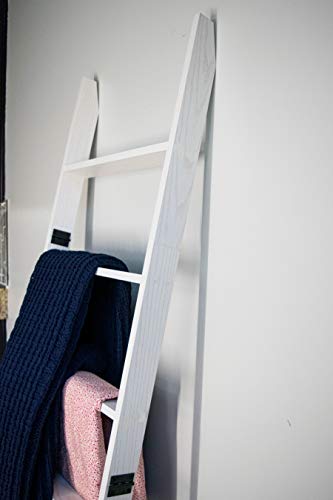 RELODECOR 6-Foot Wall Leaning Blanket Ladder| Laminate Snag Free Construction (White)