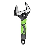 QUARKZMAN Llave Ajustable 6' Juego De Llaves CR-V Universal Con Mordaza De Apertura Ancha Fosfatada Para Reparaciones De Fontanería Y Extremos Negro/Verde