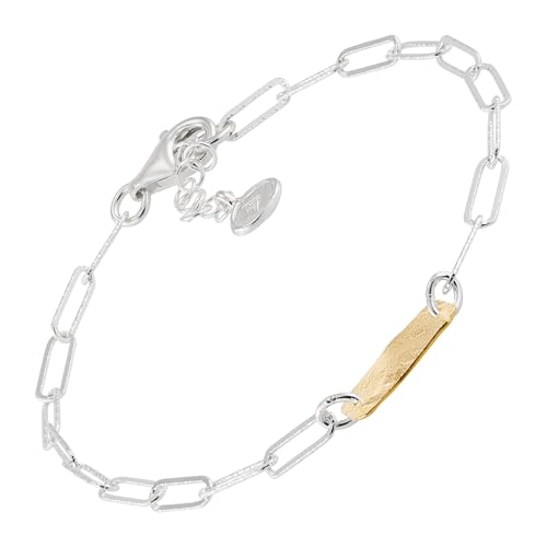 Silpada 'After All' Sterling Silver with 14K Yellow Gold Plating Link Bracelet, 7" + 1"2
