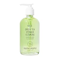 Youth To The People Superfood Facial Cleanser Full Size - Kale + Green Tea Daily Face Wash, Gentle Makeup Remover, with Soothing Antioxidants for Glowing Skin, pH Balance, Clean Pores – 8 fl oz