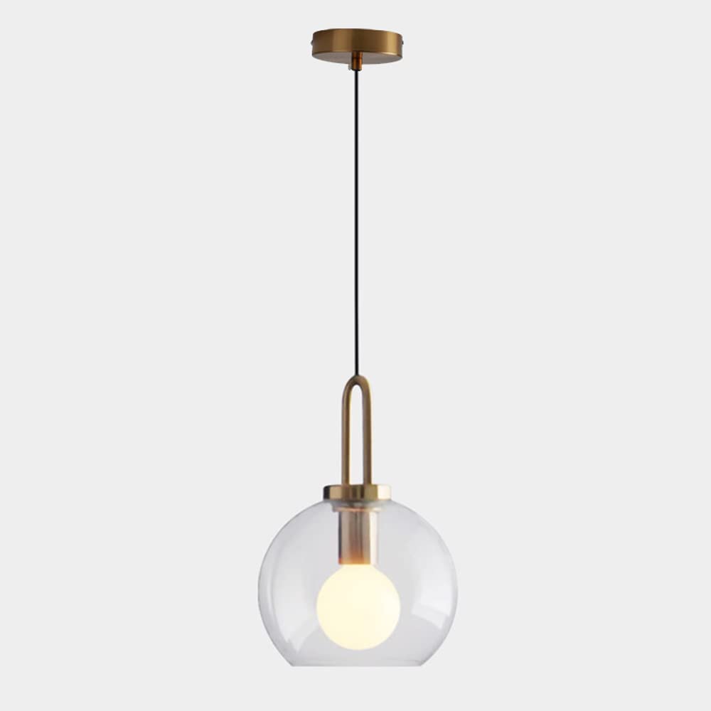 FYZDLAOR Smoke Glass Pendant Ceiling Fixture,Adjustable Length,for Bedroom Bedside Table Kitchen Island Dining Room Interior Chandelier（E27）