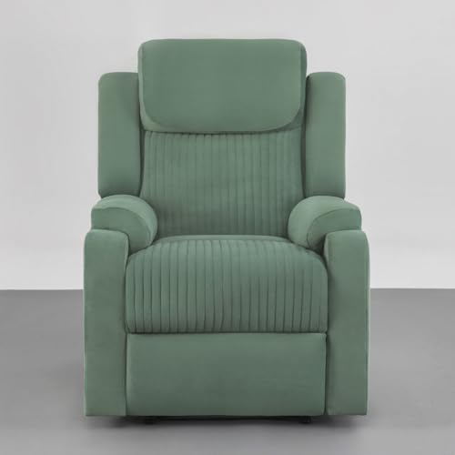 Sleepyhead RX6 - Single Seater Suede Fabric Recliner (Basil Green) |3 Modes of Comfort |High Back Rest for Extra Neck & Lumbar Support | Premium Pocket Springs for Plush Feeling