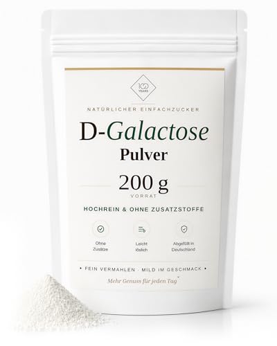 Hochreine D-Galactose Pulver 200g Leicht löslich & ohne Zusatzstoffe | Galactose Galaktose als natürlicher Einfachzucker | D-Galaktose Pulver | abgefüllt in Deutschland