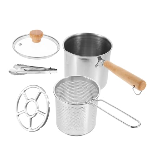 Ciieeo Deep Fryer Skimmer Fries Holder Deep Fryer Pot Set Basket Large Easy to Clean Stainless Steel