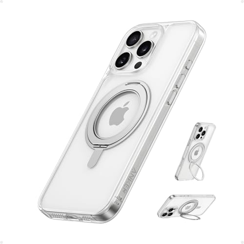 Anker FlexStand magnetisches Case für iPhone 16 Plus, 360° Ringständer, Matte und rutschfeste Schutzhülle, 17cm iPhone Hülle mit verbesserter MagSafe-Kompatibilität Transparent iPhone 16 Plu