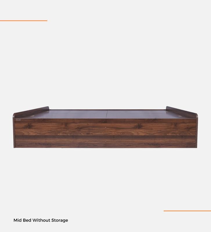 Image of Mintwud Pepperfry Solid Engineered Wood Teen Queen Size Bed with Box Storage | Space Saving Wooden Palang Furniture | Suitable for Living Room, Bedroom, Hotel (Columbian Walnut Finish)