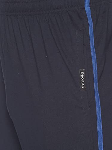 Image of Dollar Cotton Rich Fabric Solid Men's Track Pant | Contrast net Folding | One Side Zipper Pocket with Label Branding | Self Waistband with Drawcord | Wide Array of Attractive Colours