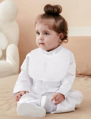 AGJ Baby Boy Baptism Shoes Set with Embroidered Cross Infant Girls White Christening Sneaker2