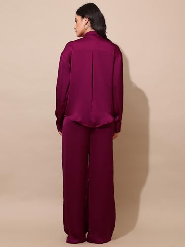 Image of PURVAJA Women's Midi Satin Co-Ords