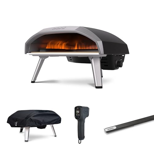 Image of Ooni Koda 16 Outdoor Propane Gas Pizza Oven Bundle - Includes Pizza Oven Cover, Oven Brush and Infrared Thermometer
