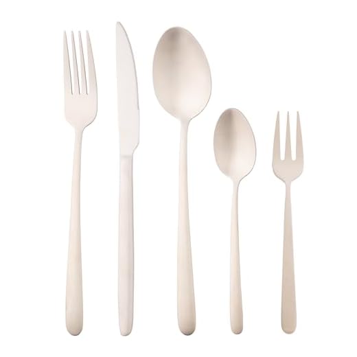 WOLFF Faqueiro de Aço Inox Viena Champanhe Fosco 30 Peças - Mesa Posta - Itens Para Casa - Utensílios de Cozinha - Enxoval - Casamento - Decoração