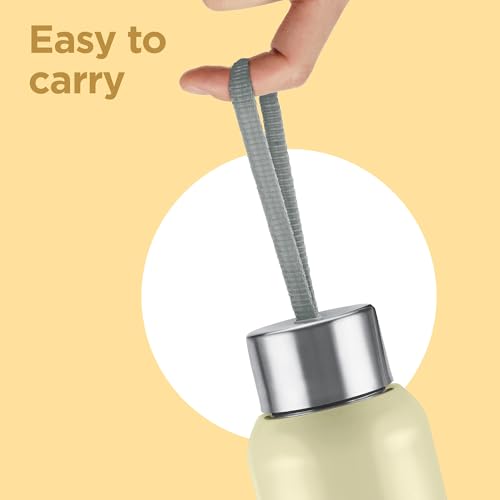 Image of Milton Halo 600 Steel Thermoware, Inner Steel, PU Insulated, Leak Proof Water Bottle for School Kids, Office, Gym, Easy to Carry Strap, 500 ml, Beige