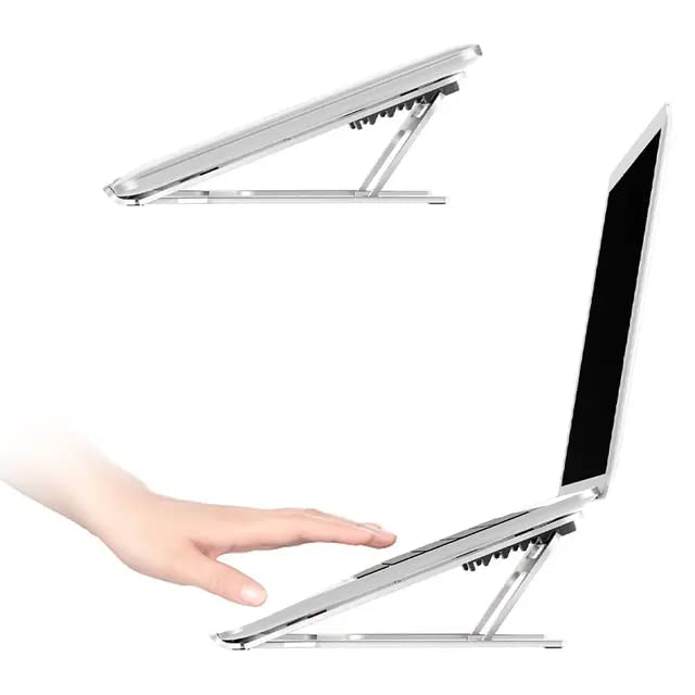 Height Adjustable Double Raiser Folding Aluminium Laptop Cooling Stand Desk Laptop Stand Portable