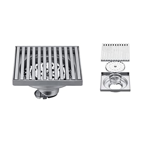 LWZH Floor Drain Trap 10 * 10cm Floor Drain Bathroom Floor Drainage Floor Drain System for Inside or Outside Cover