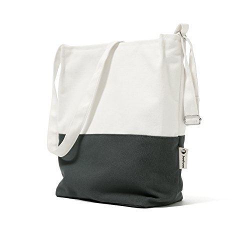 Jeelow Canvas Shoulder Tote Bag Crossbody Handbag Multiple Pockets For Men & Women