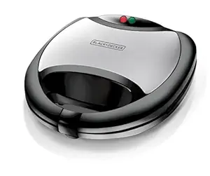 Black+Decker TS2080 750-Watt 2-Slice Interchangeable Multi-Plate Sandwich Maker | Cool Touch Body | Non-stick coated cooking plates | Thermostat Control | 2-year Warranty-(Black)