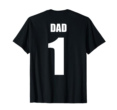 Number 1 Dad -On Back- Jersey Sports Father Family Shirt