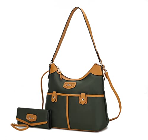 Image of MKF Collection Shoulder Bag for Women, Nylon Handbag Purse, Top-Handle Hobo Bag And Wallet