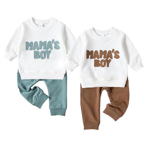 Image of WATOCHE Toddler Baby Boy Fall Winter Clothes Long Sleeve Sweatshirt Casual Pants 4 Piece Outfit Set