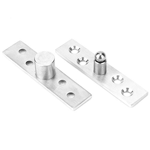 Revolving Door Hinge, 2 Pack 360 Degree Rotation Door Hinges, Stainless Steel Concealed Pivot Hinges 75 X 17mm Up Down Shaft Door Window, Door Hinges (Center shaft) stainless steel door hinges