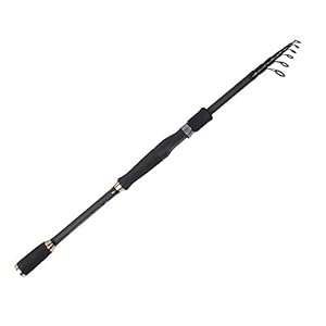 hengel 1.8~3.0M Fishing Rod Portable Spining telescopische hengel Long Pole Carbon High Strength Lure Rod-black_3.0m Hengel (Color : Black, Size : 2.1m)