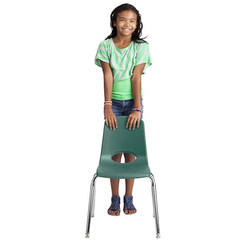 Image of Factory Direct Partners 16 inch School Chairs, Stackable Kids Classroom Chair, Set of 6 Stacking Student Chair with Swivel Glides For 4th-6th Grade, Elementary, Middle & After-School, Assorted Colors