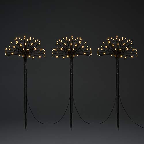 Konstsmide Outdoor Christmas Decoration/Set of Three Firework Stake Lights/192 Amber White LEDs/Indoor or Outdoor Use - Image 3