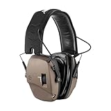 ヘッドフォン、音響増幅イヤーマフ、騒音防止イヤーヘルメット(036Brown)