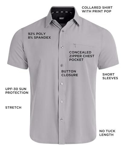 DKNY Mens Short Sleeve Button Down Shirts - Quick Dry Shirts for Men | Wrinkle Resist Stretch Mens Button Up Shirts2