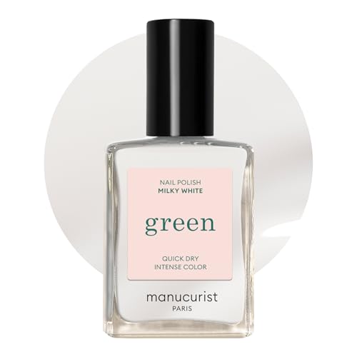 Manucurist - Green Esmalte de Uñas Milky White - Pintauñas Blanco Leche - Clásico 9-Free - Esmalte sin Toxicos - Vegano y Orgánico (83%) - Manicura Profesional - 15 ml