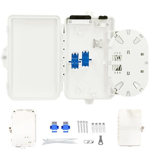 Image of ETS Fiber Optic Distribution Box 2 Core - IP65 Waterproof, UV Resistant, FTTH, FTTx, Wall /Pole Mountable, Industrial Networks, Fusion Splicing, SC /LC /FC Adapters, Cable Management