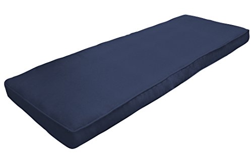 Amazon Custom Furnishings x Easy Way Products 20697 Custom Zipped Double Piped Bench Cushion, 48" x 16" x 2.5", Sunbrella Canvas Navy