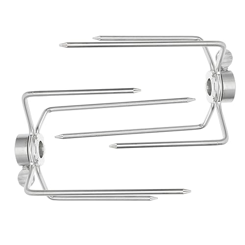 ibasenice 2pcs Stainless Steel Roast Chicken Forks for Meat Forks for Outdoor Grilling Easy to Install Versatile Cooking Tool Professional Bbq Accessories
