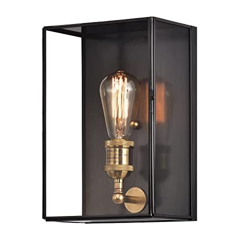 c cattleya Outdoor Wall Light Fixture, Brass Exterior Wall Lantern, Waterproof Outdoor Wall Sconce Front Porch Light with Unique Door Design for Garage Garden Patio Staircase Balcony Cover