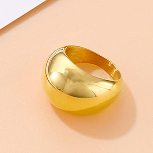 Jude Jewelers Stainless Steel Fat Dome Style Classic Simple Plain Wedding Statement Pinky Ring2